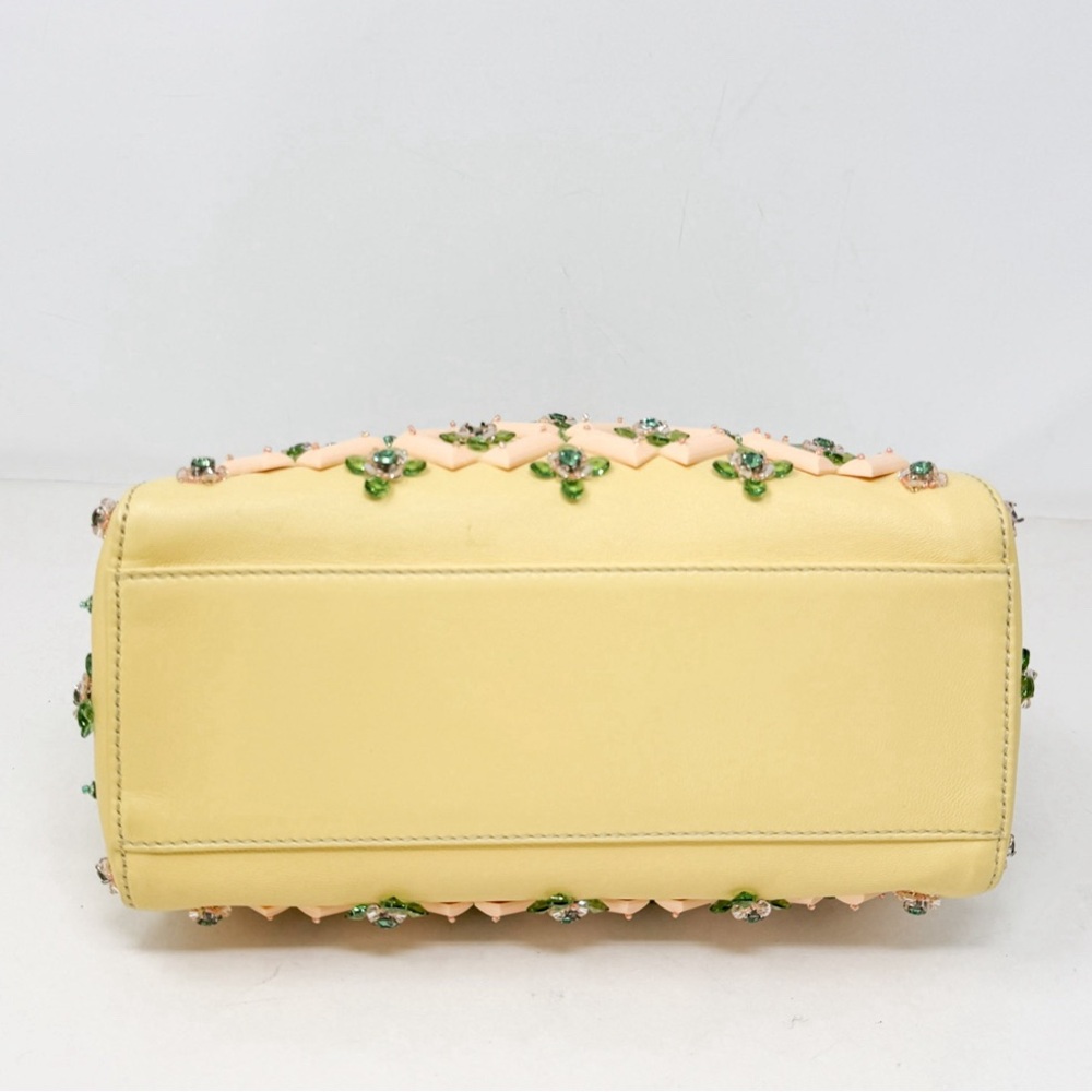 NIB**Fendi Embellished Mini Yellow Peekaboo Runway Collection Bag - Picture 4 of 11
